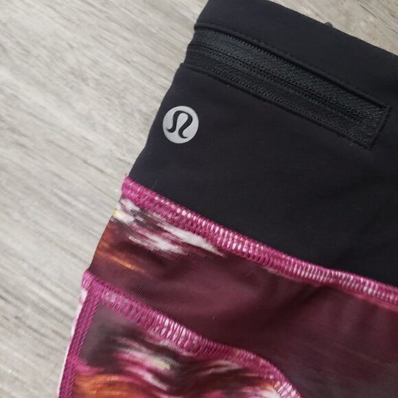 Lululemon Run: Speed Tight Pigment Wind Berry Rumble Multi / Black Sz 6 - Picture 7 of 11